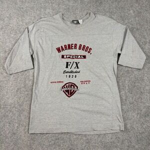 Warner Bros Special F/X Shirt Mens M Gray Vintage 1993 Crew Member 3/4 Sleeve